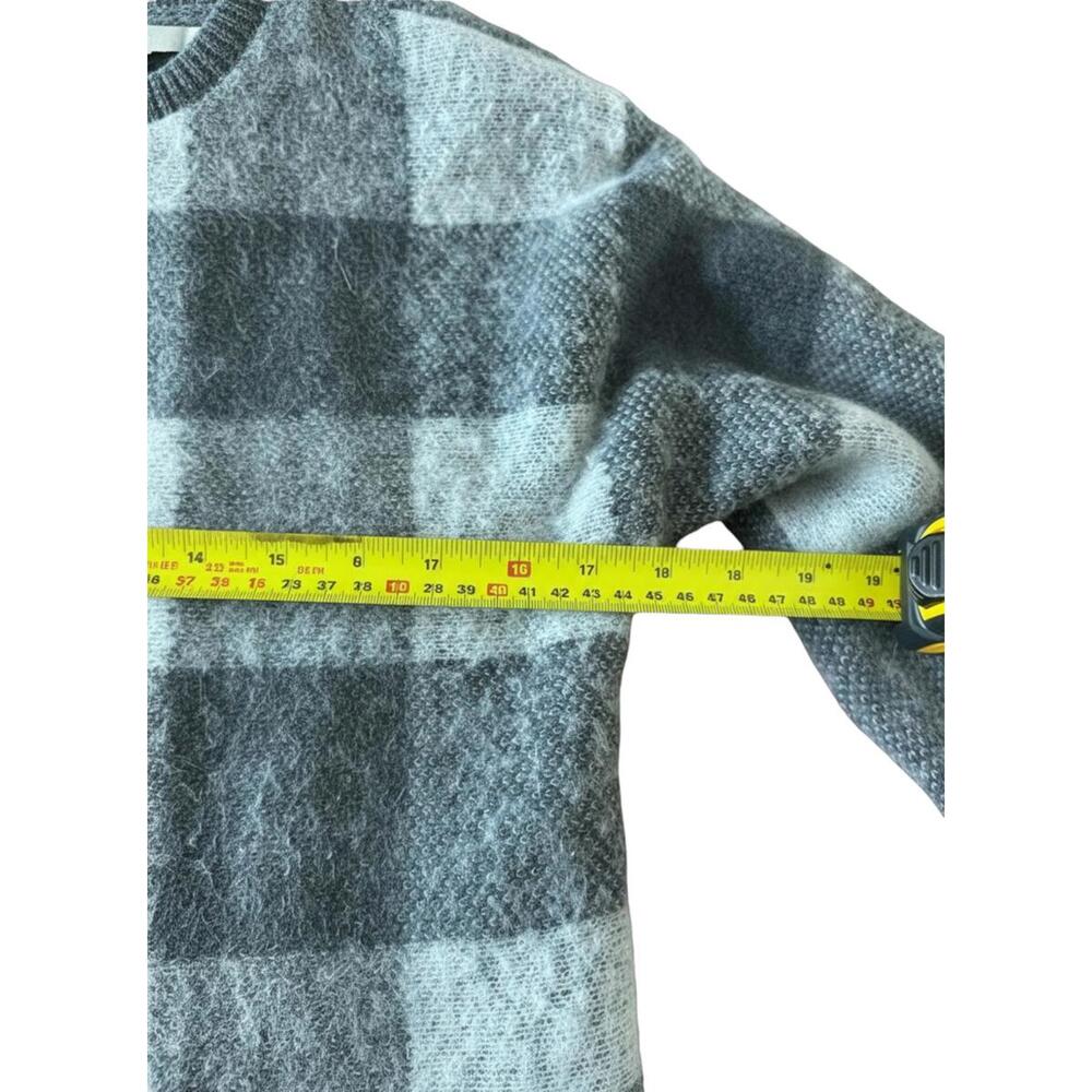 Max Mara Weekend Wool Alpaca Blend Check Sweater Gray Size Small Quiet Luxury - Picture 9 of 11